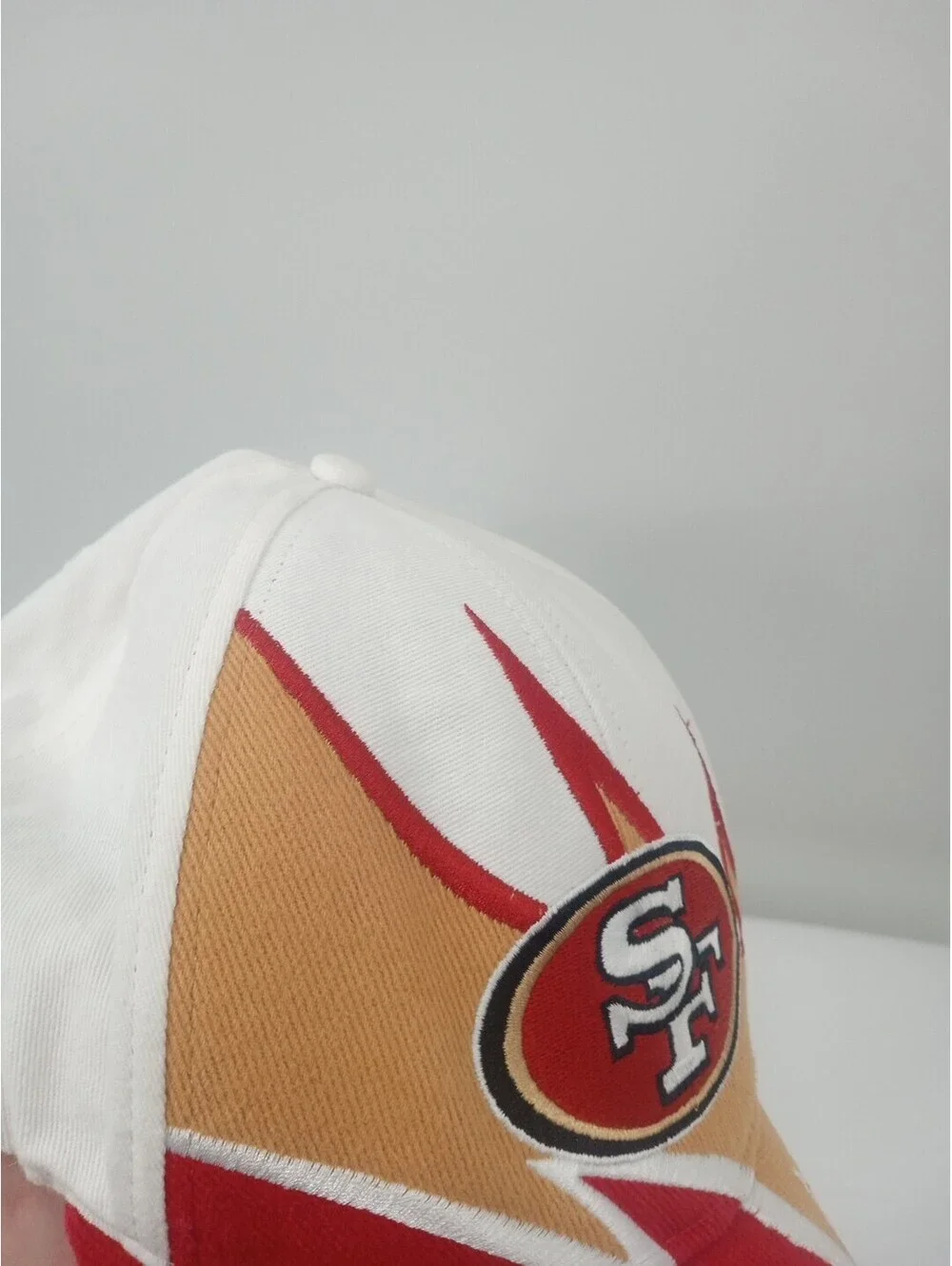 Vintage NFL San Francisco 49ers “Sharktooth” Adjustable White Hat Cap Strap Back